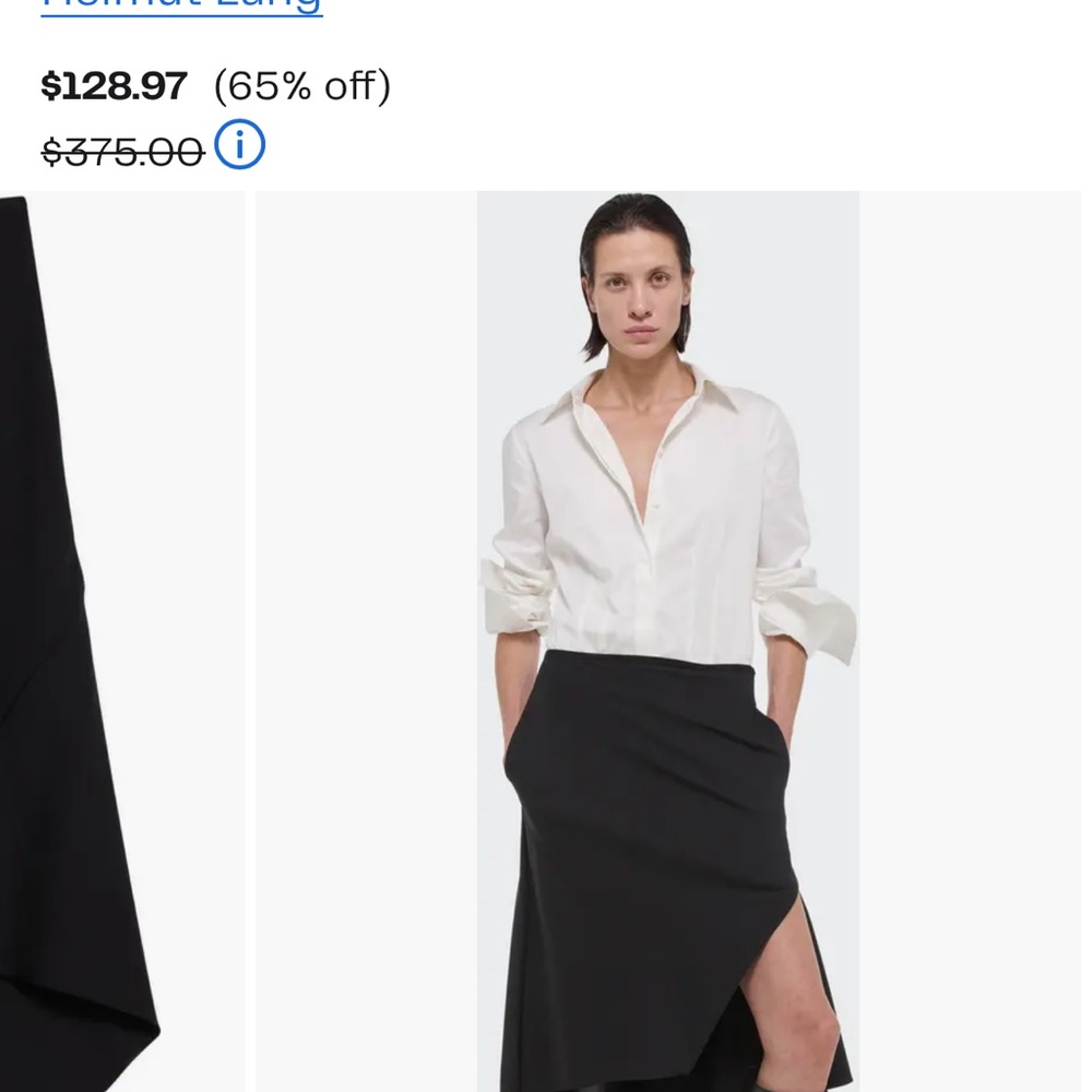 Helmut Lang Black Midi Skirt